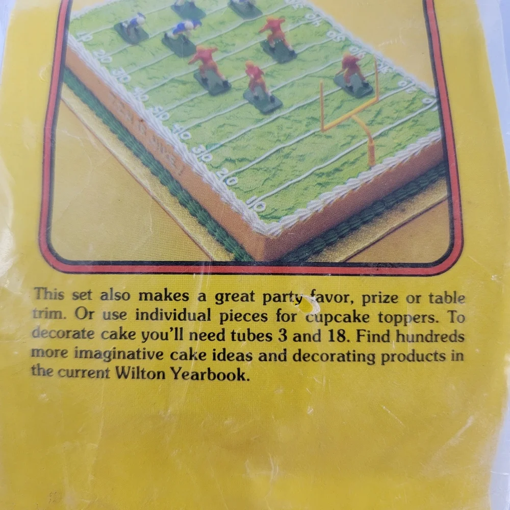 Wilton Cake Tops Vintage Superbowl Football Set 10 Piece New In Package Unopened